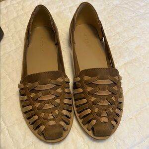 Nisolo Brown Woven Leather Flats